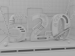 C4D 金属字体设计