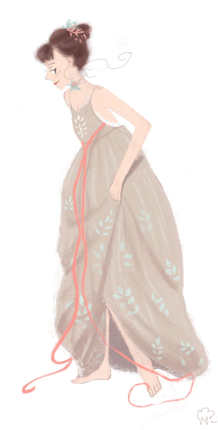 【板绘】小精灵和拿花少女