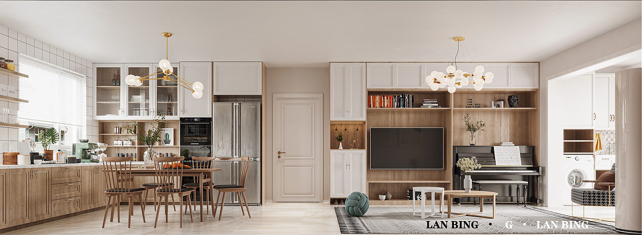 小清新北欧风小平层（图ZMjMxNzk2OTA4） - 家装设计 - 站酷设计师阿昌绘万家原创素材 - 站酷ZCOOL