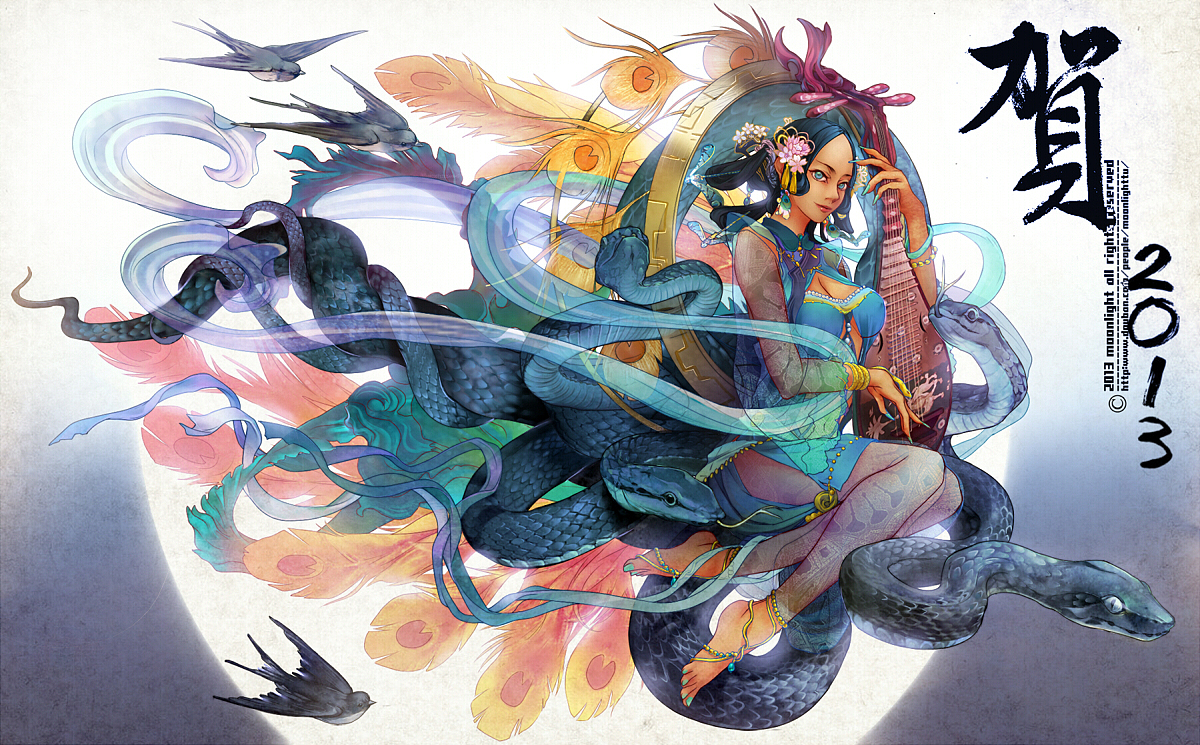 2013新年贺【巳年】(图ZODI1NTI4MA==) - 商业插画 - 站酷设计师MoonYUE悦悦原创素材 - 站酷ZCOOL