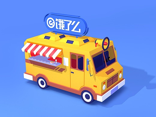 c4d练习    饿了么-卡通外买小黄车