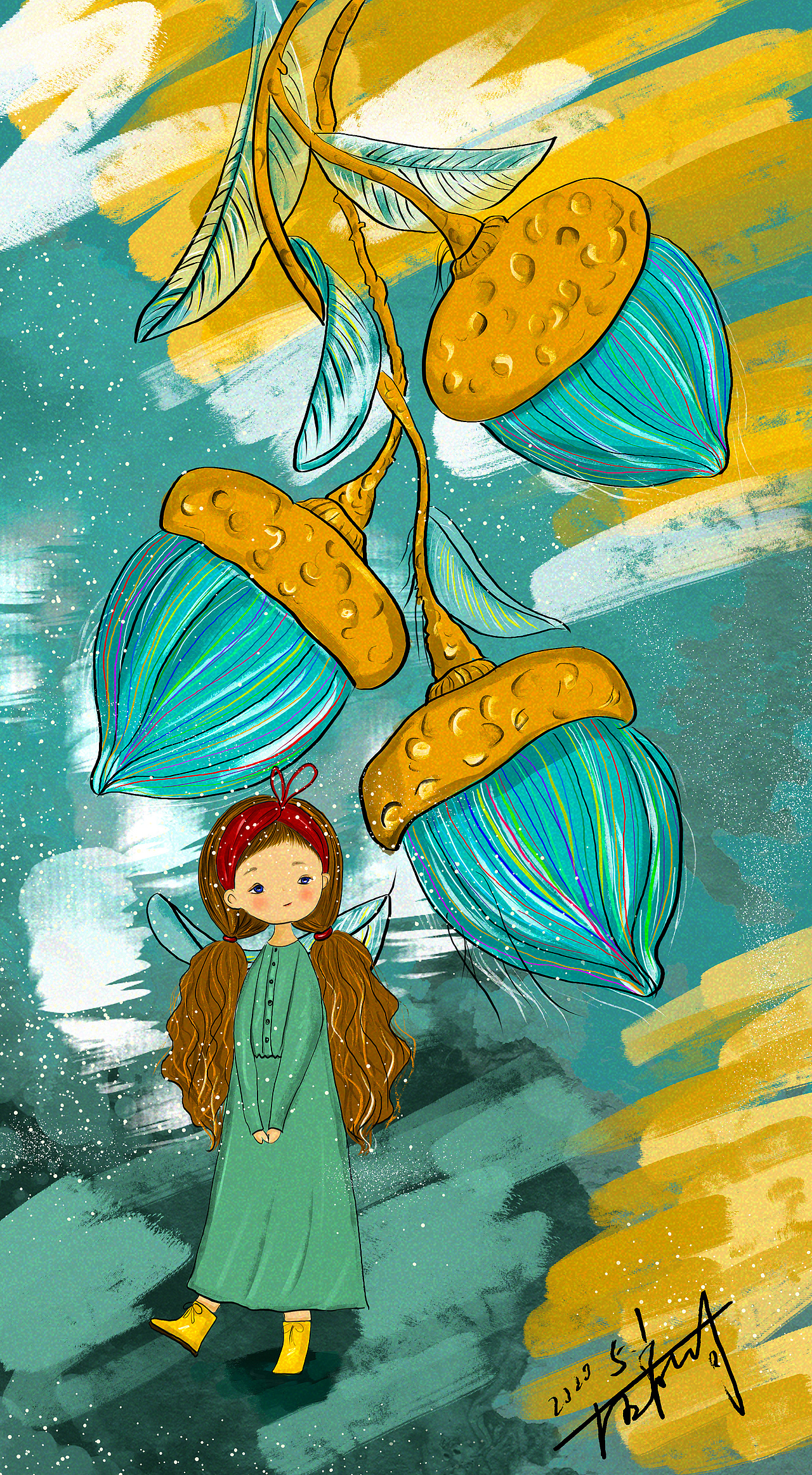 手绘插画【木槿之年】|插画|艺术插画|w视角_原创作品-站酷zcool