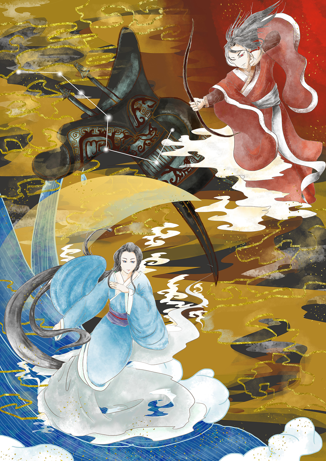 楚辞之九歌插画设计