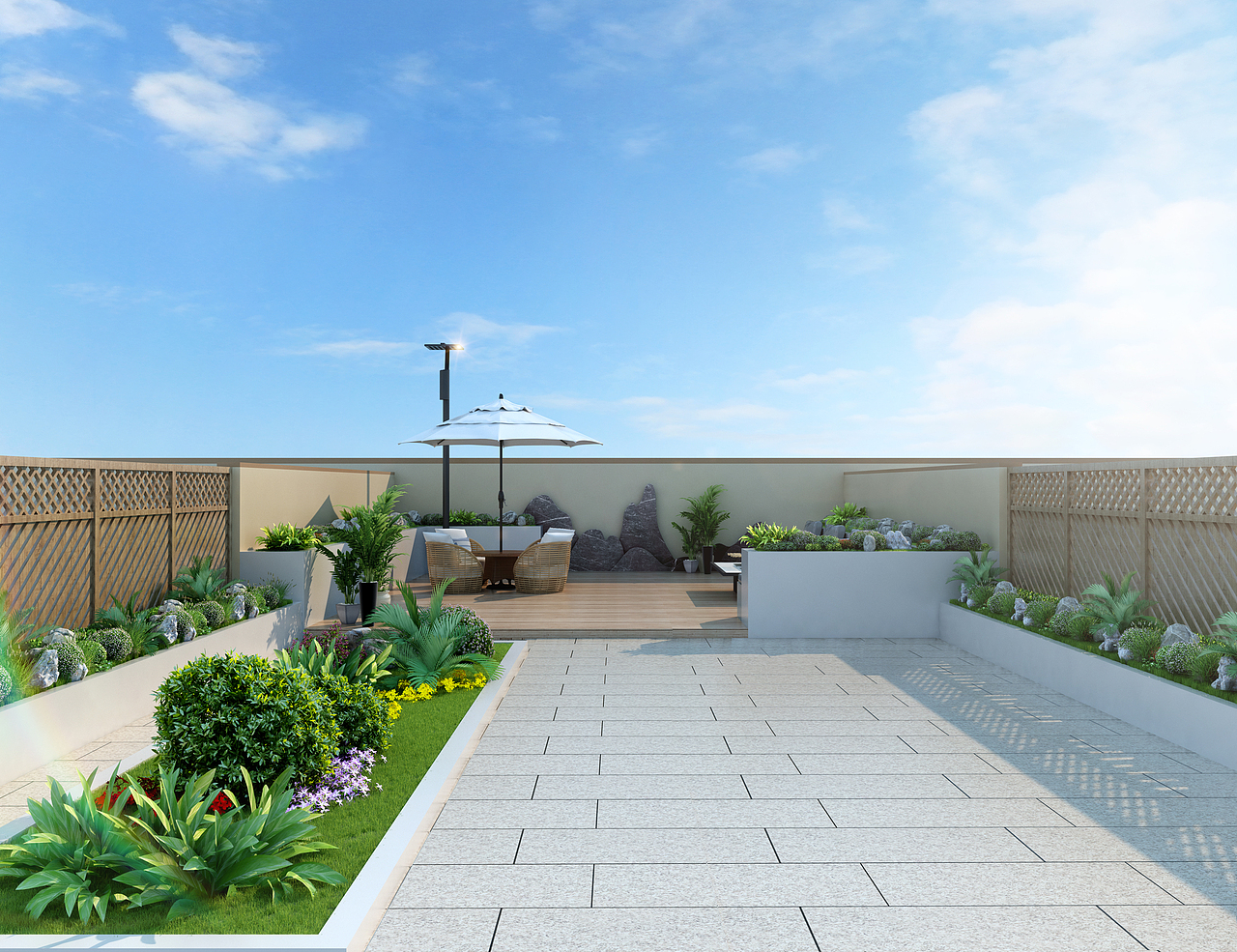 停车场鸟瞰,泰式外立面,庭院