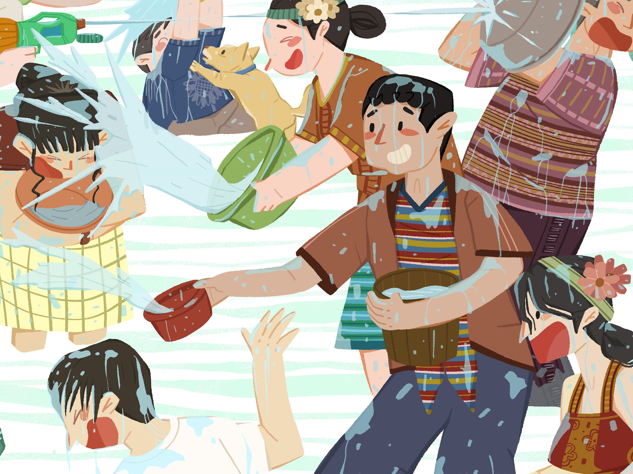 傣族泼水节传说故事|插画|其他插画|yuanuawen - 原创作品 - 站酷 (ZCOOL)