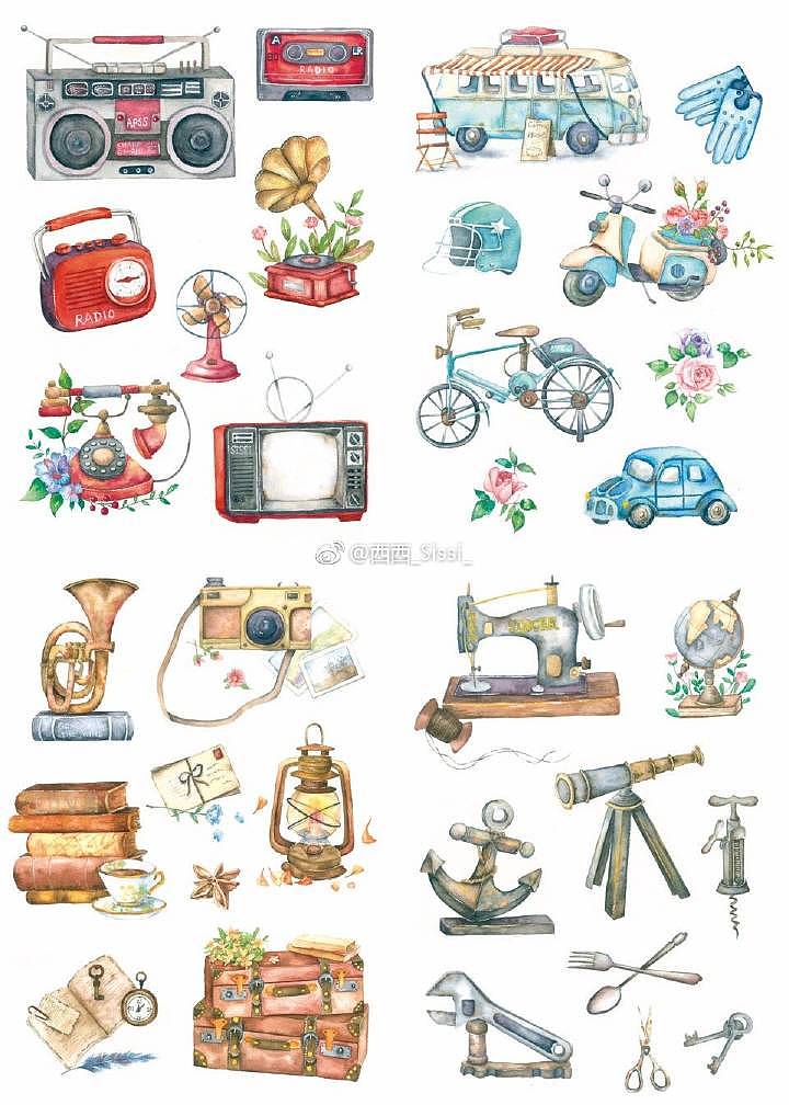 2018水彩总结（图ZMTQwNDA0MzY0） - 商业插画 - 站酷设计师和夕夕原创素材 - 站酷ZCOOL