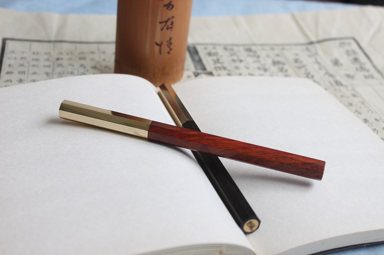 匠艺八方木笔 创意红木签字笔 定制刻字 实用生日礼