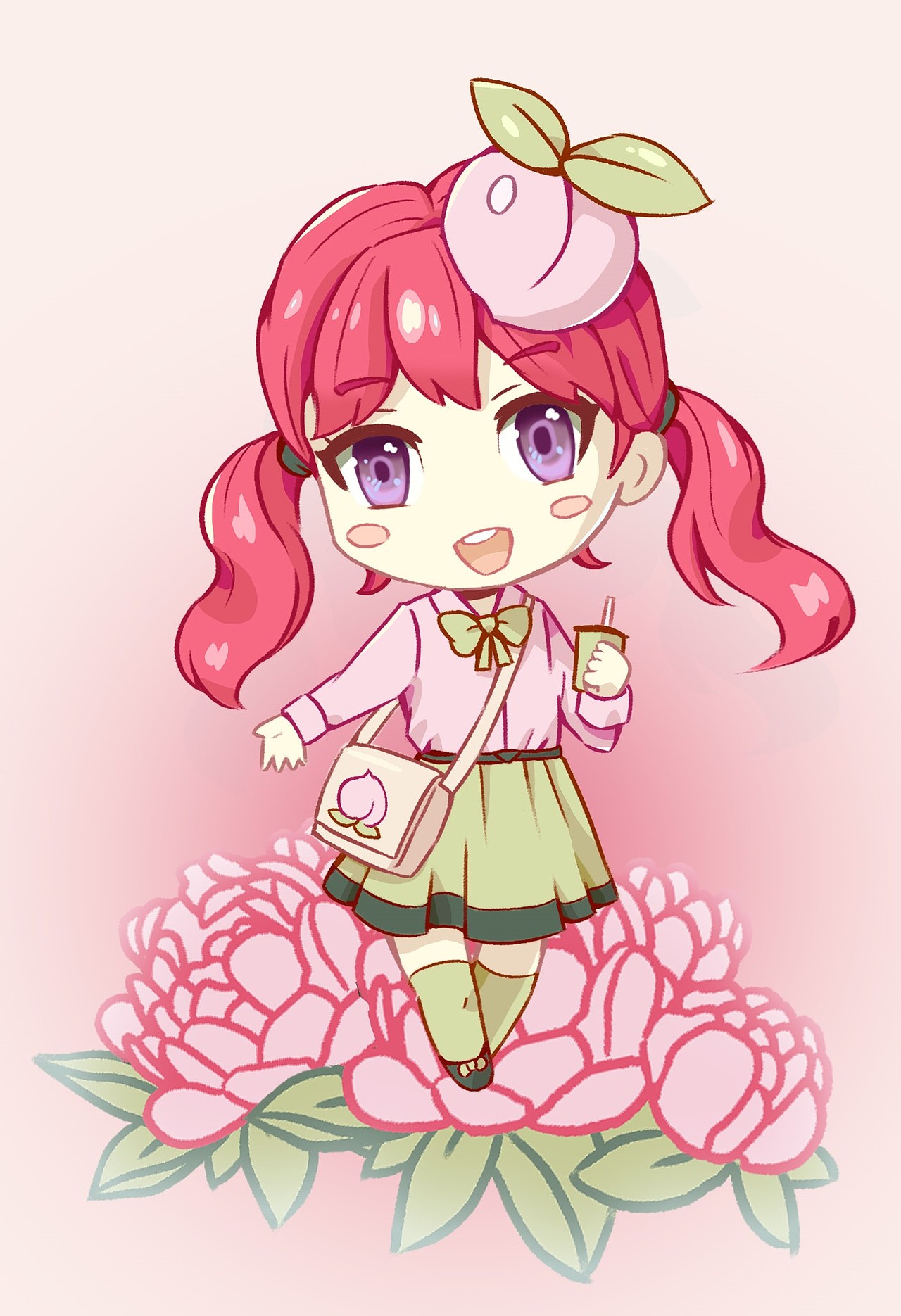 果宝特攻菠萝吹雪,梨花诗q版拟人插画.