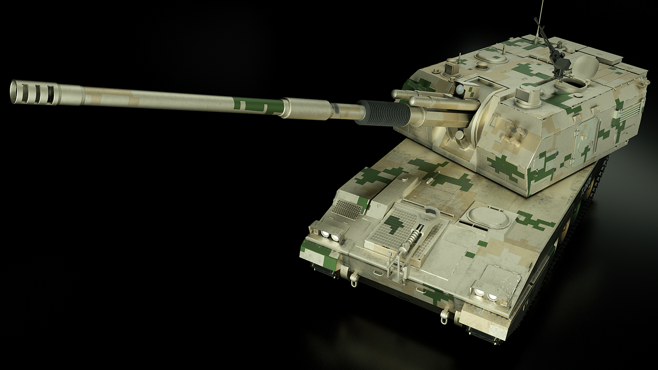 plz05式155毫米自行榴弹炮|三维|其他三维|scv_2021_原创作品-站酷