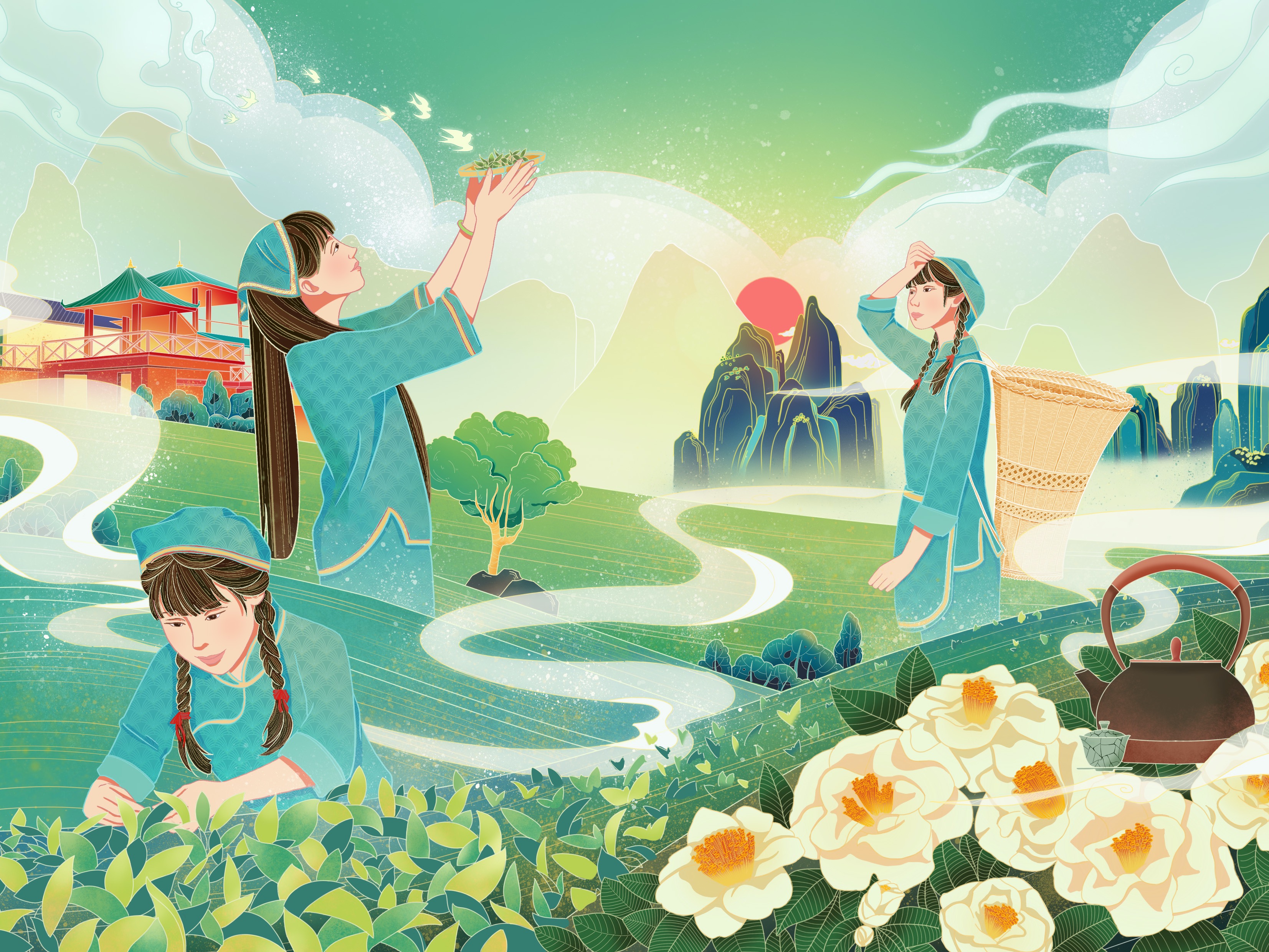 商业插画-茶叶包装_迪克小星Kk-站酷ZCOOL