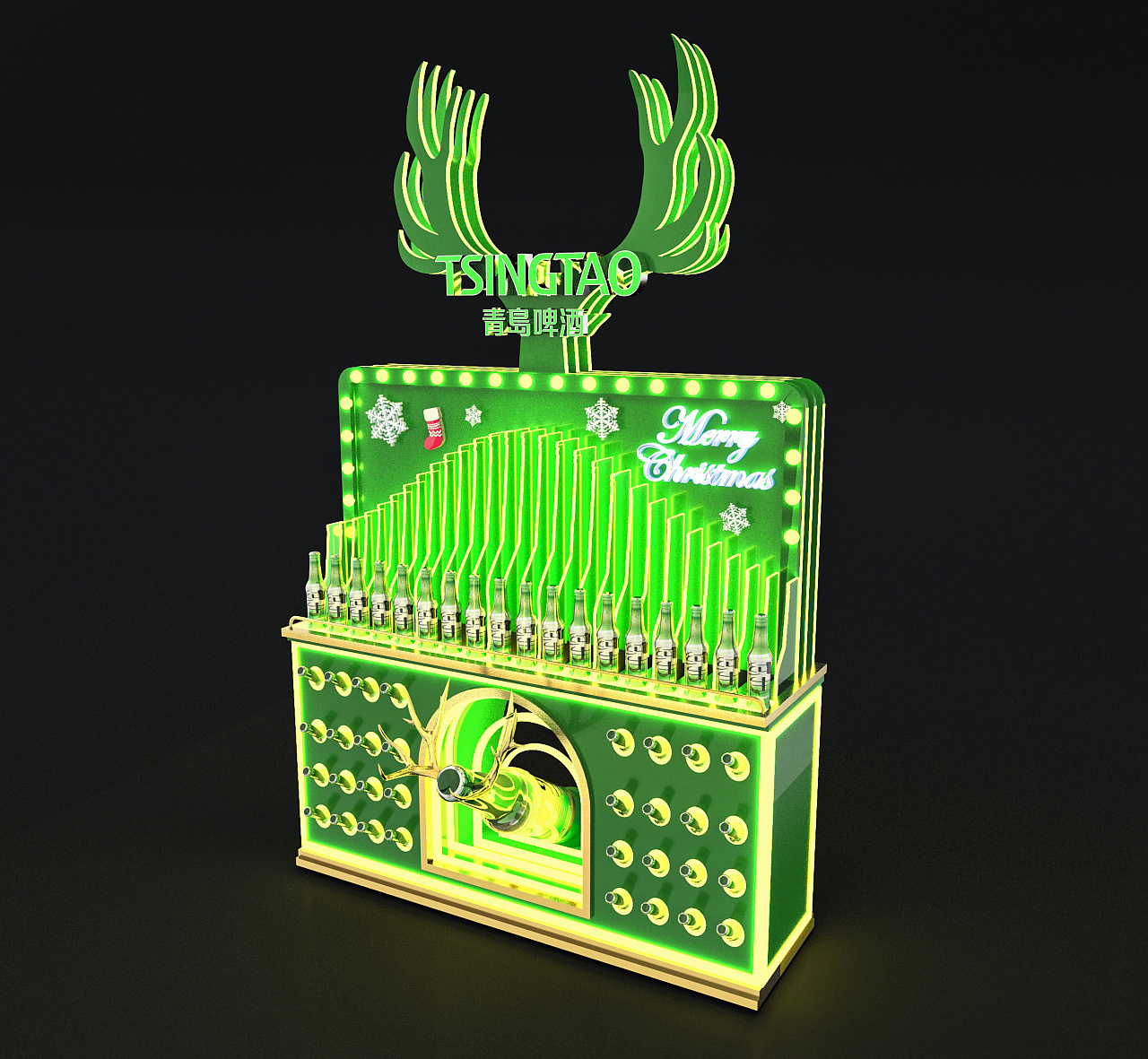 一些青岛啤酒异形展架posm设计