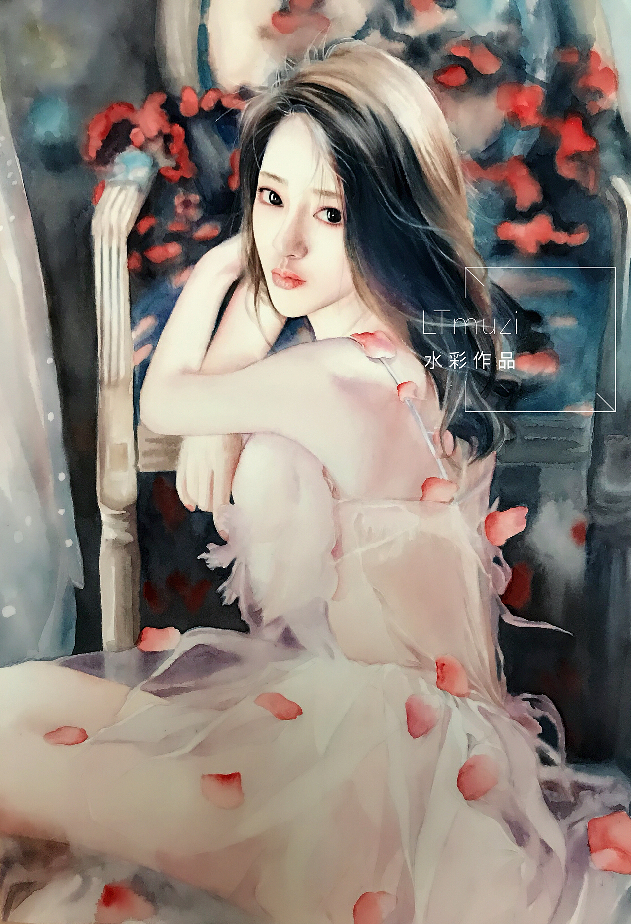 ltmuzi水彩作品水彩人物人物插画唯美风