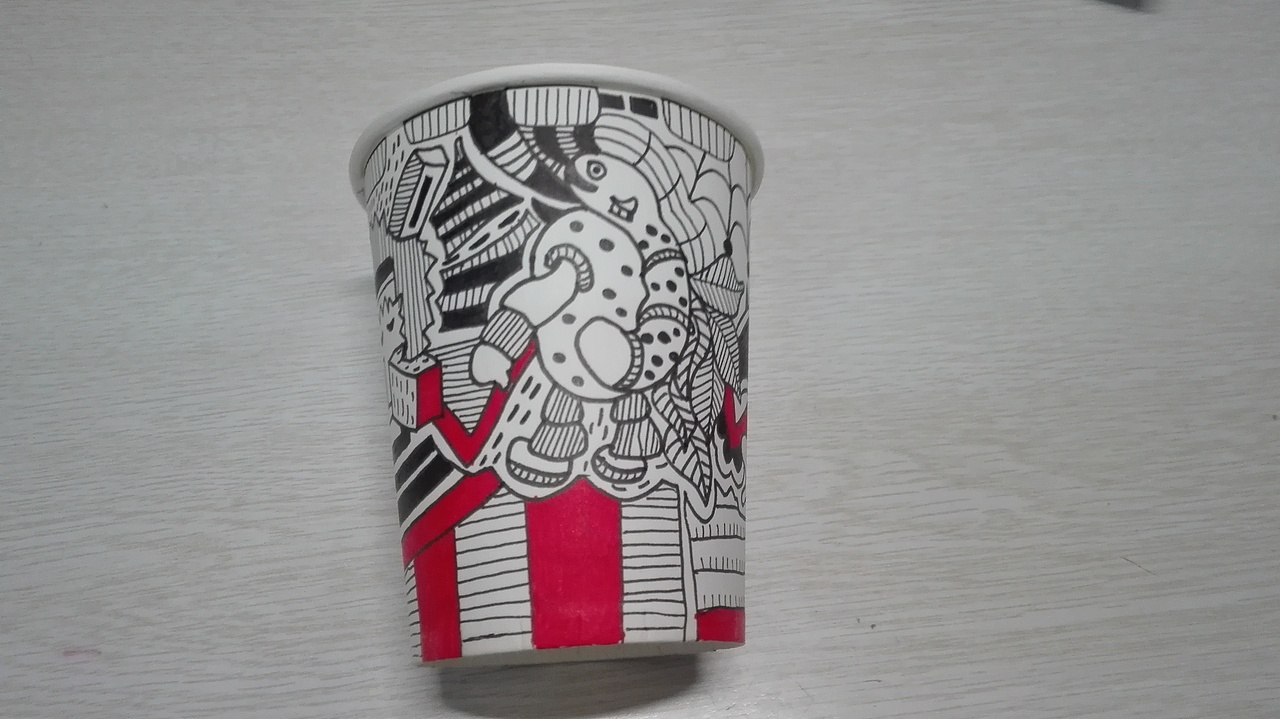 《纸杯涂鸦》（图ZMTIxNDgzODc2） - 新锐潮流插画 - 站酷设计师猪头不是猪YY原创素材 - 站酷ZCOOL