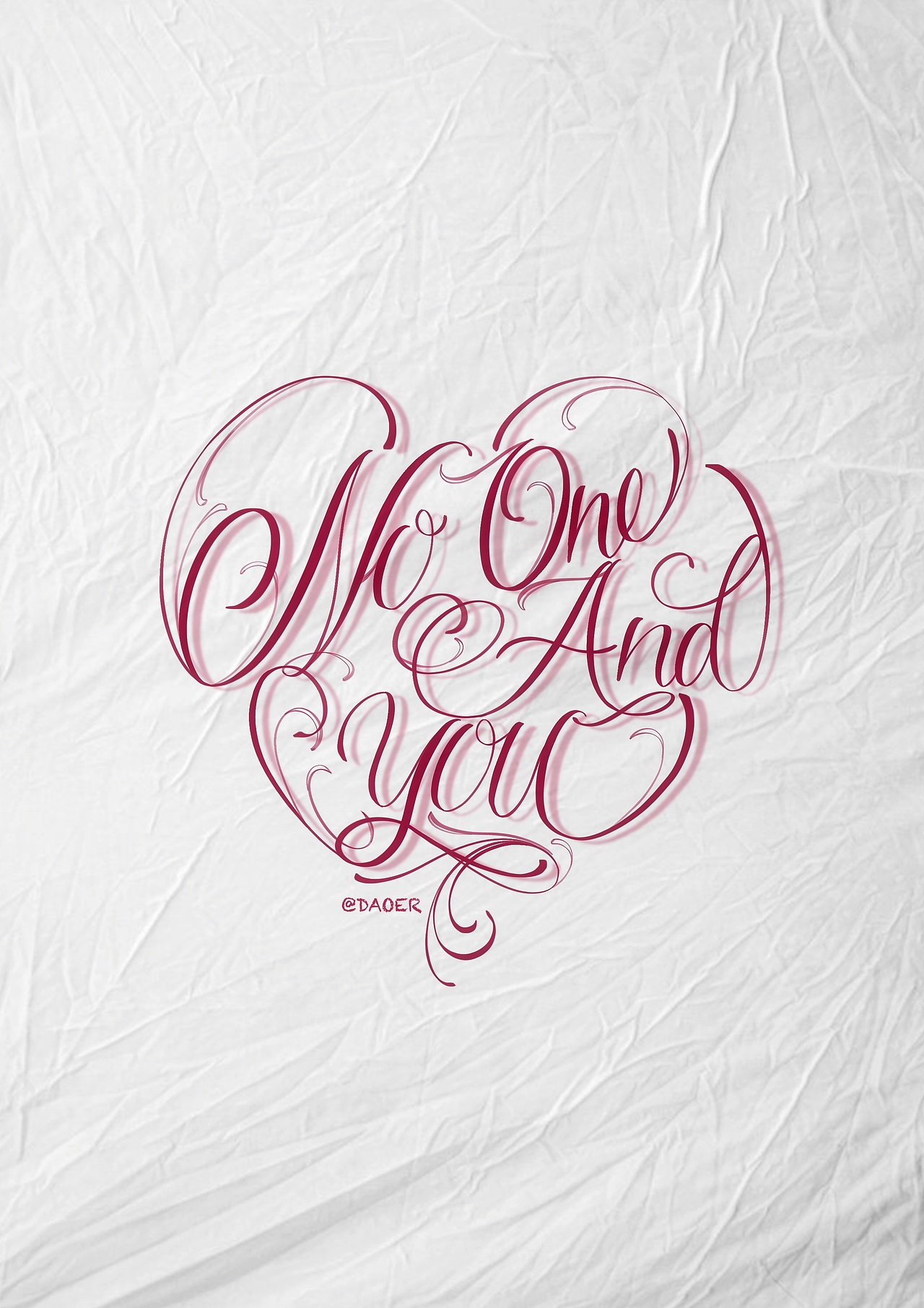 六颗❤️❤️英文花体设计