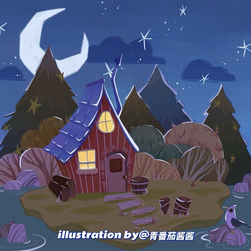 兒童插畫｜四季小木屋（圖ZMzUyMDM2OTgw） - 兒童插畫 - 站酷設計師青番茄醬醬原創(chuàng)素材 - 站酷ZCOOL