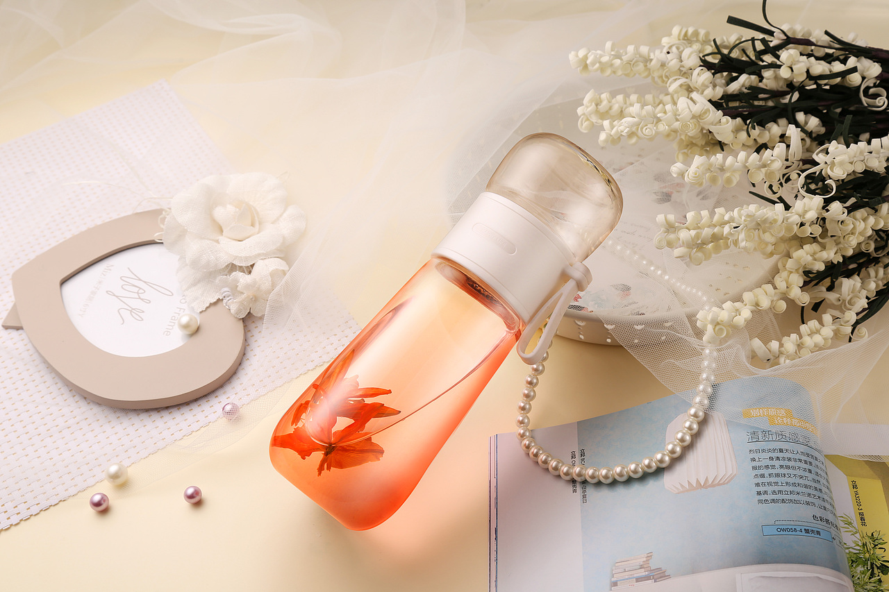 摄影—女士水杯 杯子 玻璃杯 泡茶杯 茶杯