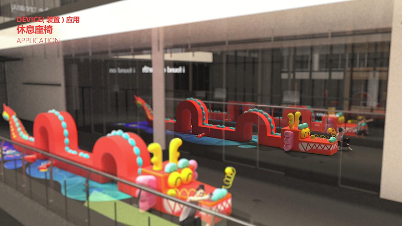 龙年原创IP龙吉祥物休闲景观互动装置.