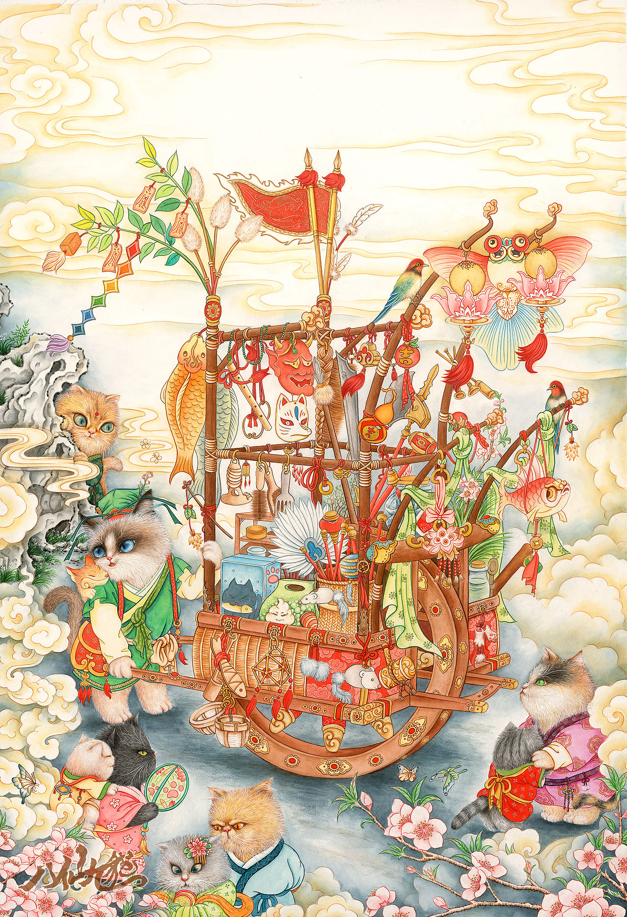 八仙九猫之货郎图