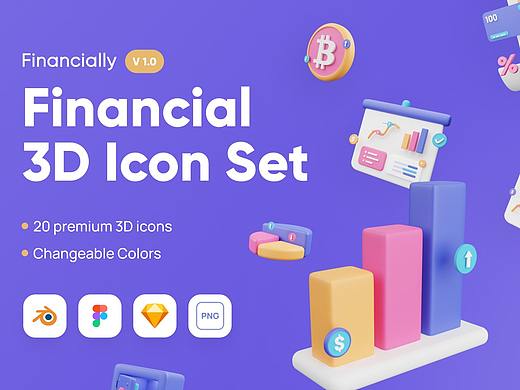 银行金融理财类3D图标设计合集