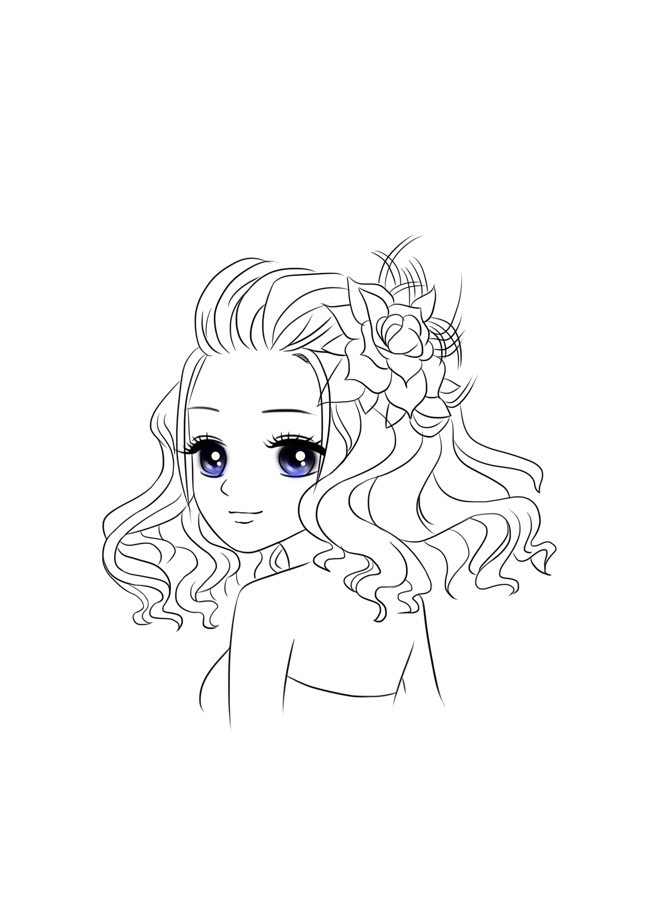 【作品-手绘插画】-人物线稿