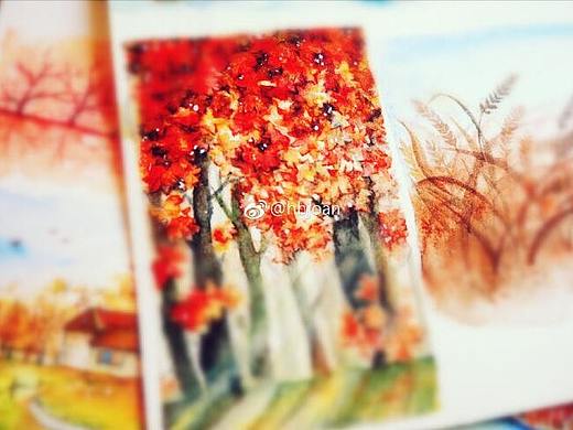 原创水彩风景四季系列