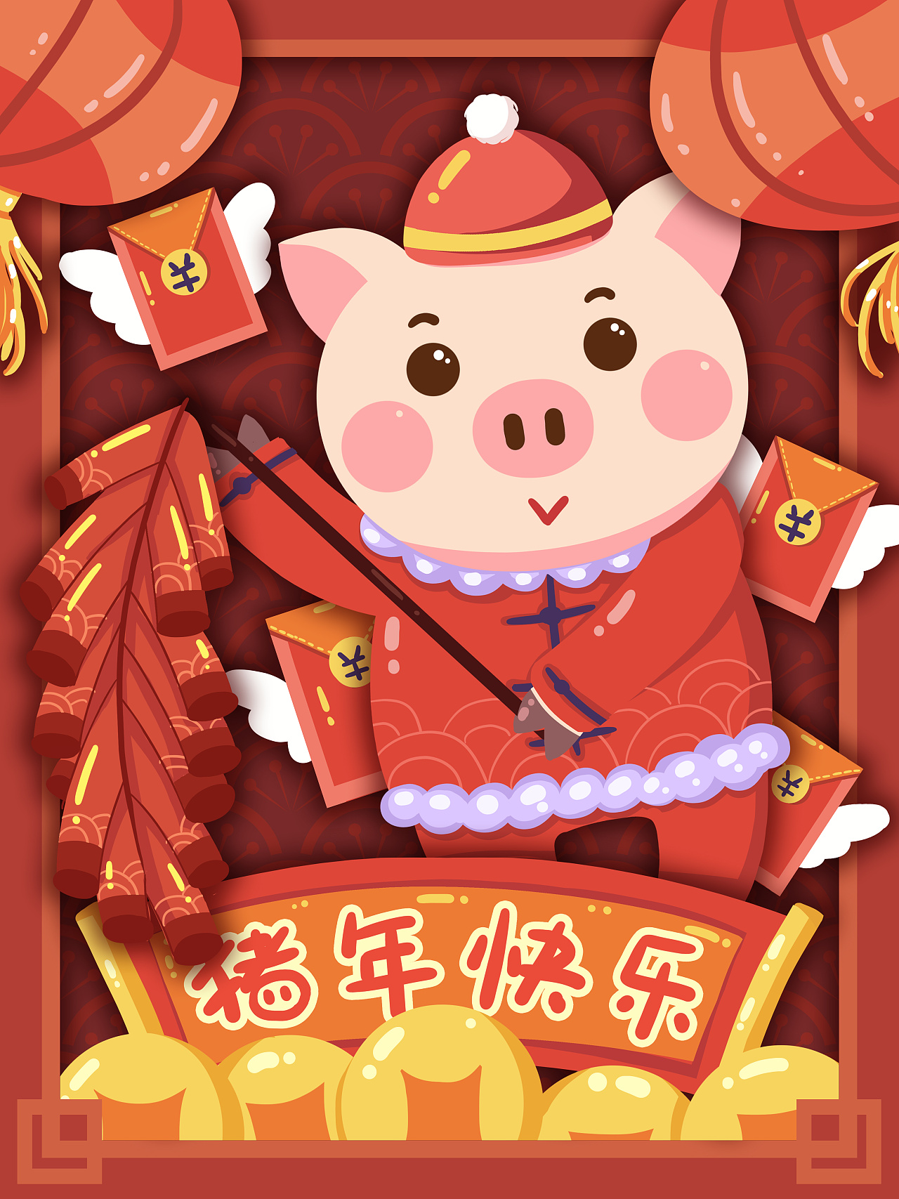 猪年特辑|插画|商业插画|cat逗比猫 - 原创作品 - 站酷 (zcool)