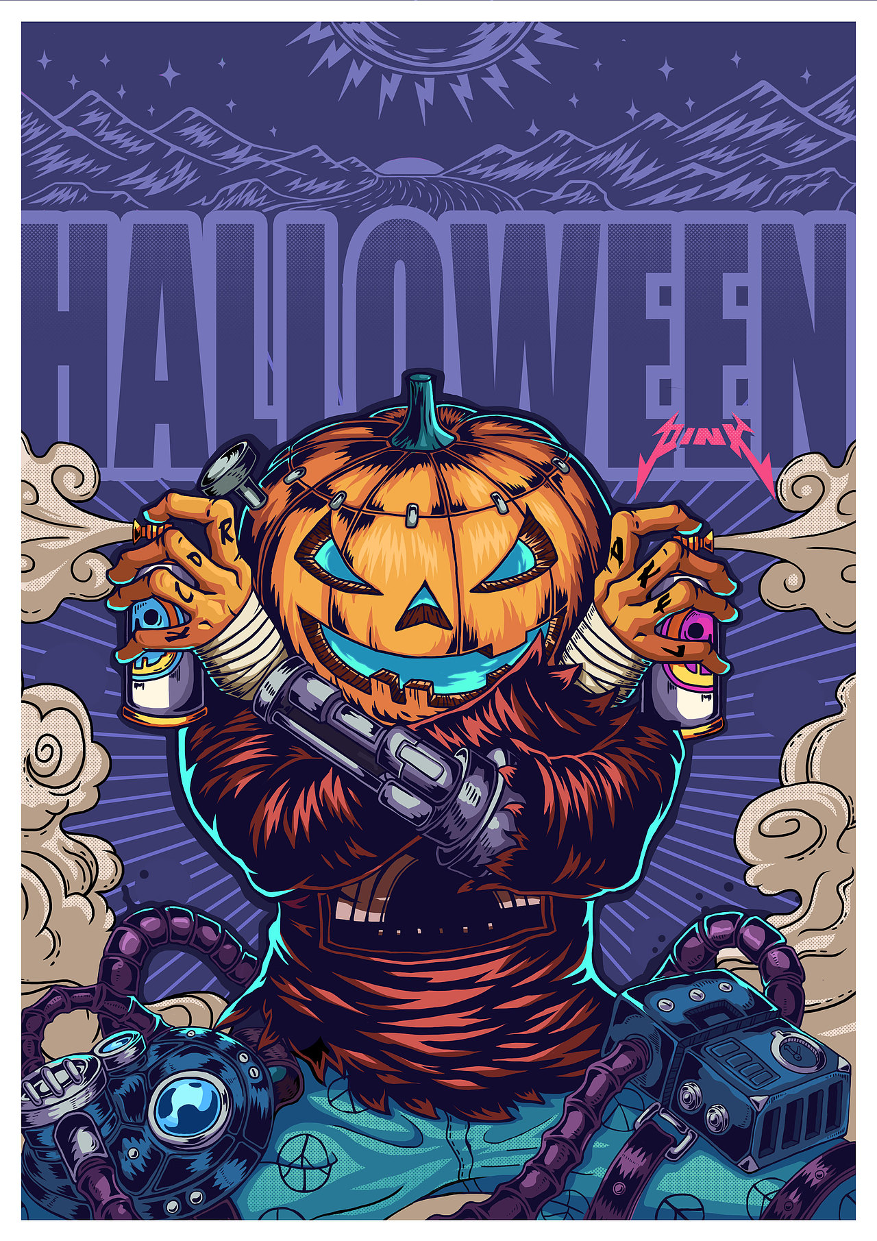 南瓜头X涂鸦X武士