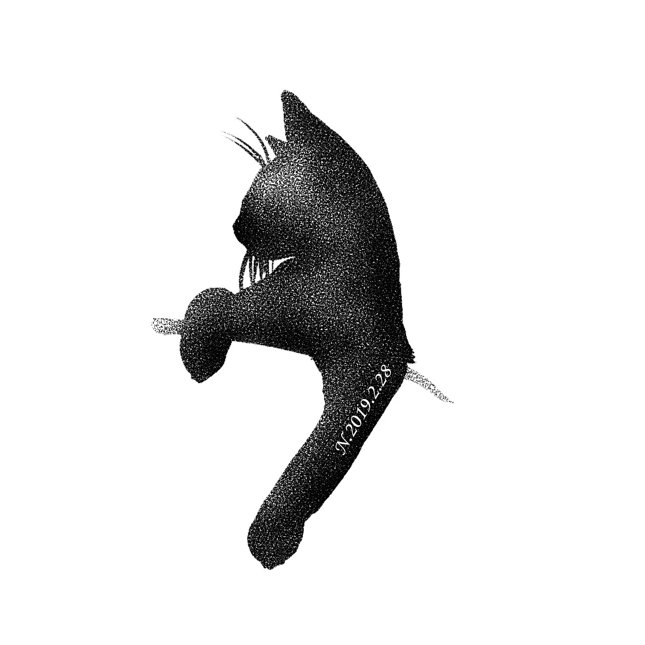 昆明纹身手稿黑猫