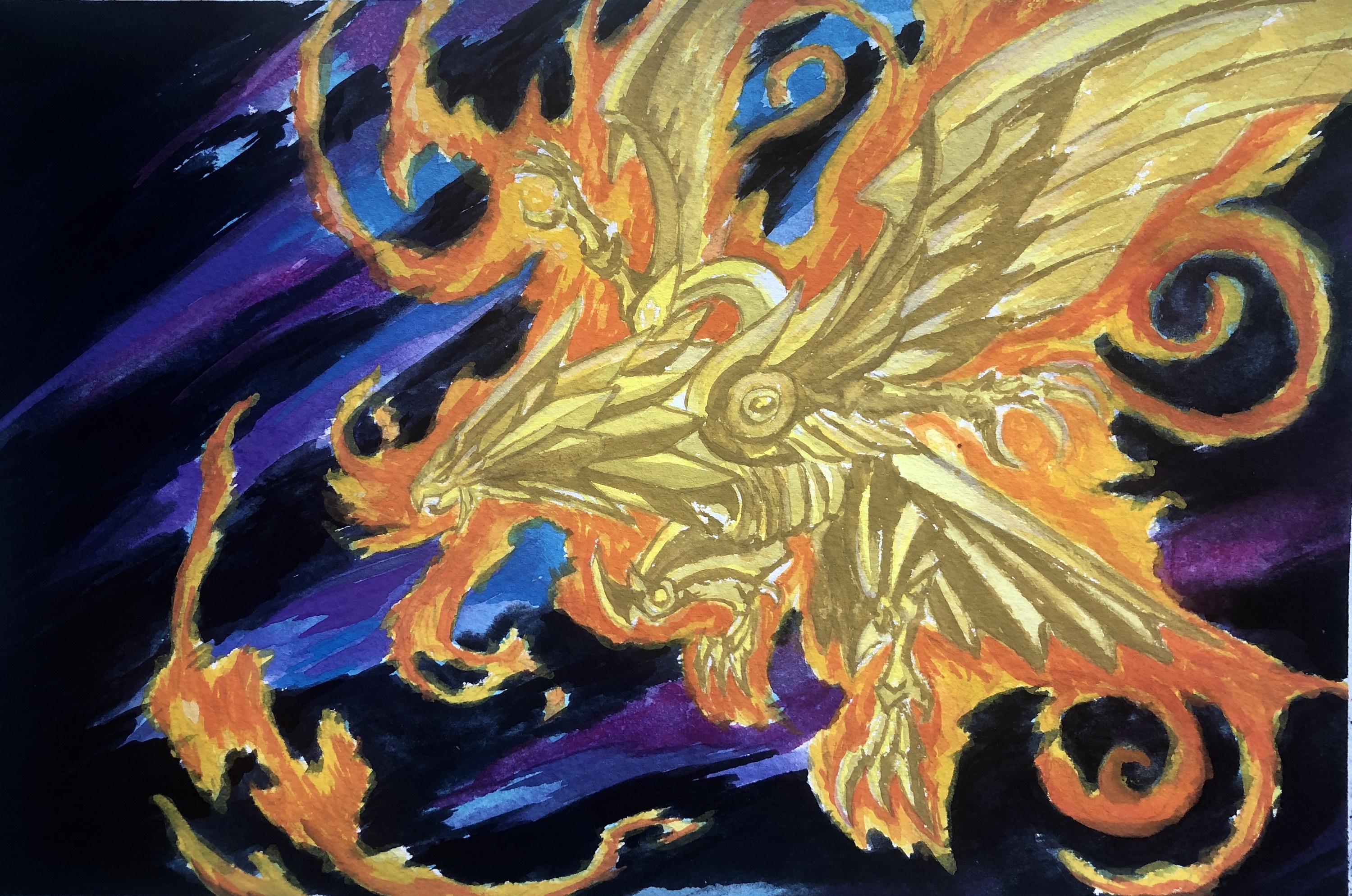 太阳神的翼神龙手绘图片