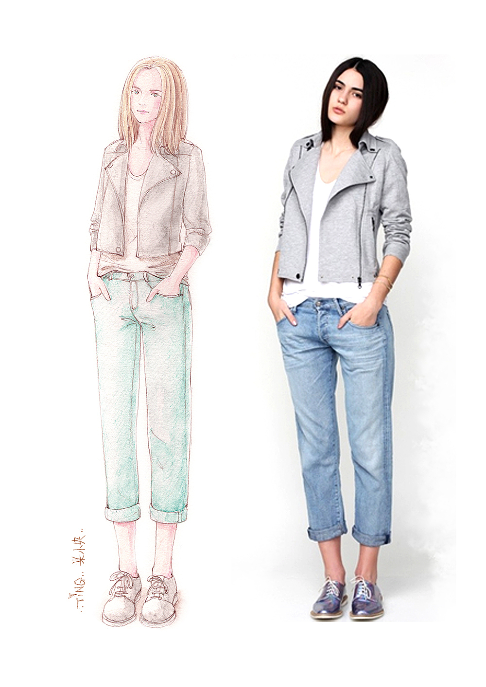 色铅笔的时尚插画（附带Q版教程）（图ZMTE3NDk1MDA=） - 商业插画 - 站酷设计师TinG_米小央原创素材 - 站酷ZCOOL