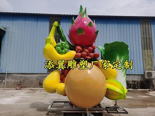 特色水果示范基地又多了玻璃钢柚子景观雕像荔枝火龙果