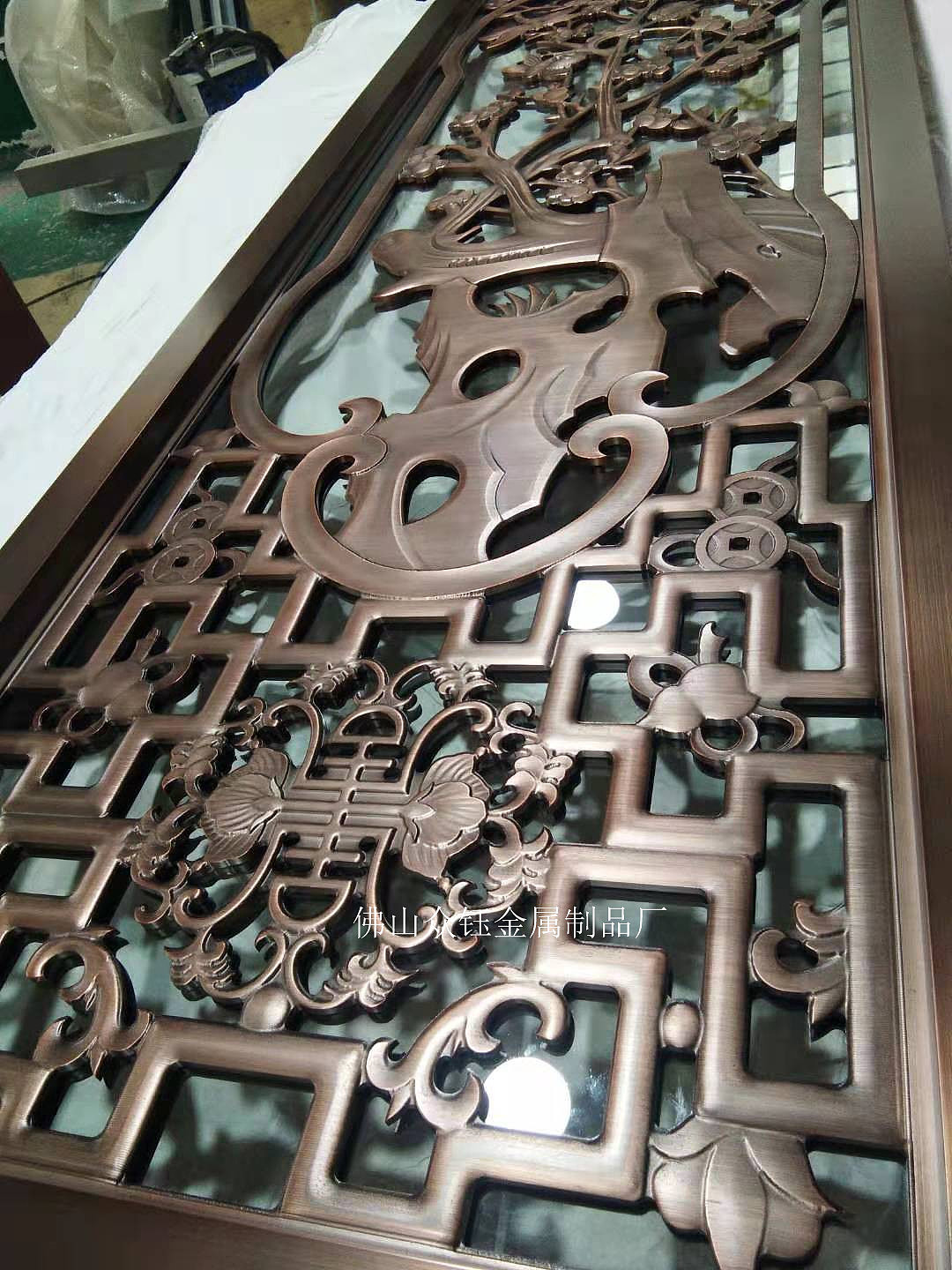 书房屏风隔断铜板浮雕屏风定制 批发