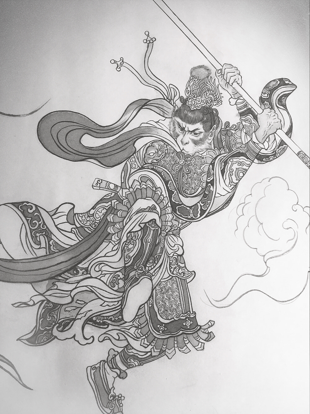 大闹天宫工笔 致敬刘继卣先生（图ZMTMzOTA2NjQ4） - 绘画 - 站酷设计师孙闻硕艺术区原创素材 - 站酷ZCOOL