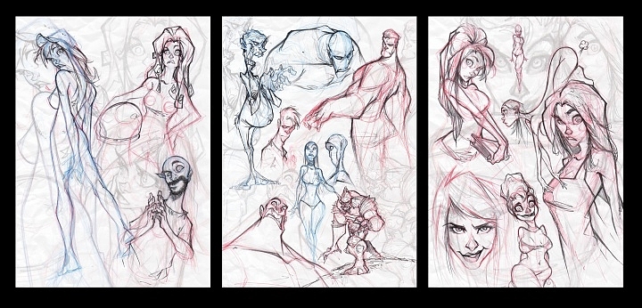 自己的一些手绘跟线稿素材