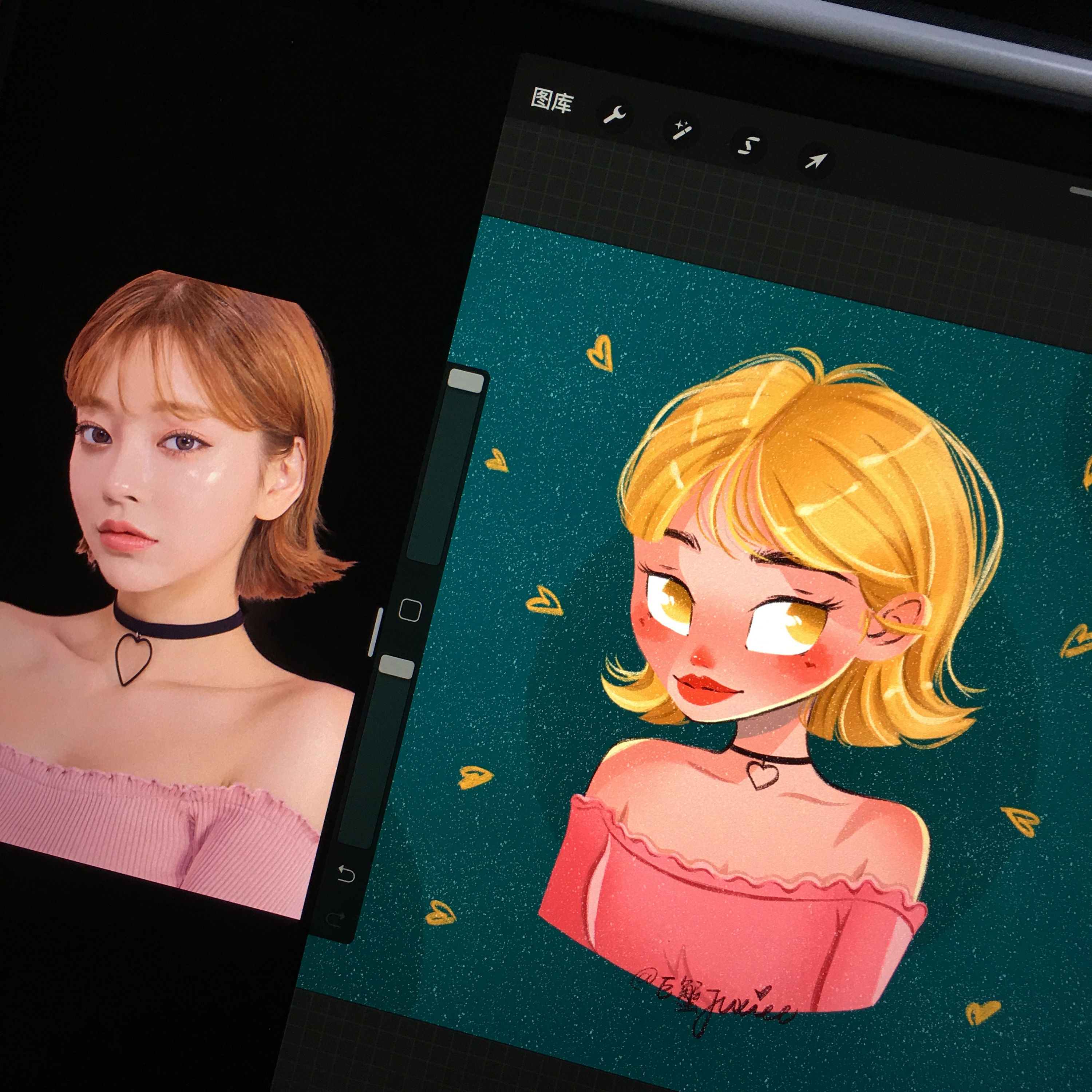 欧美风procreate原创插画头像|插画|插画习作|巨蟹jux