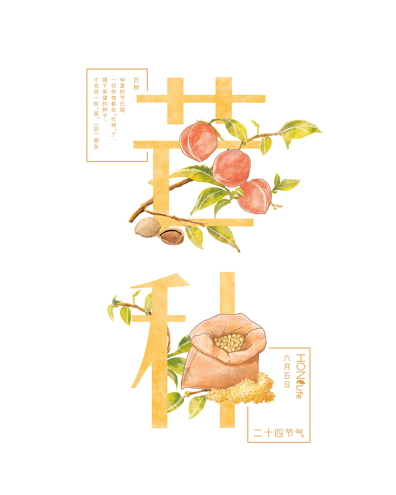 HONlife健康零食之24节气字体设计（图ZMTI5MjQzMDk2） - 艺术插画 - 站酷设计师915Abby原创素材 - 站酷ZCOOL