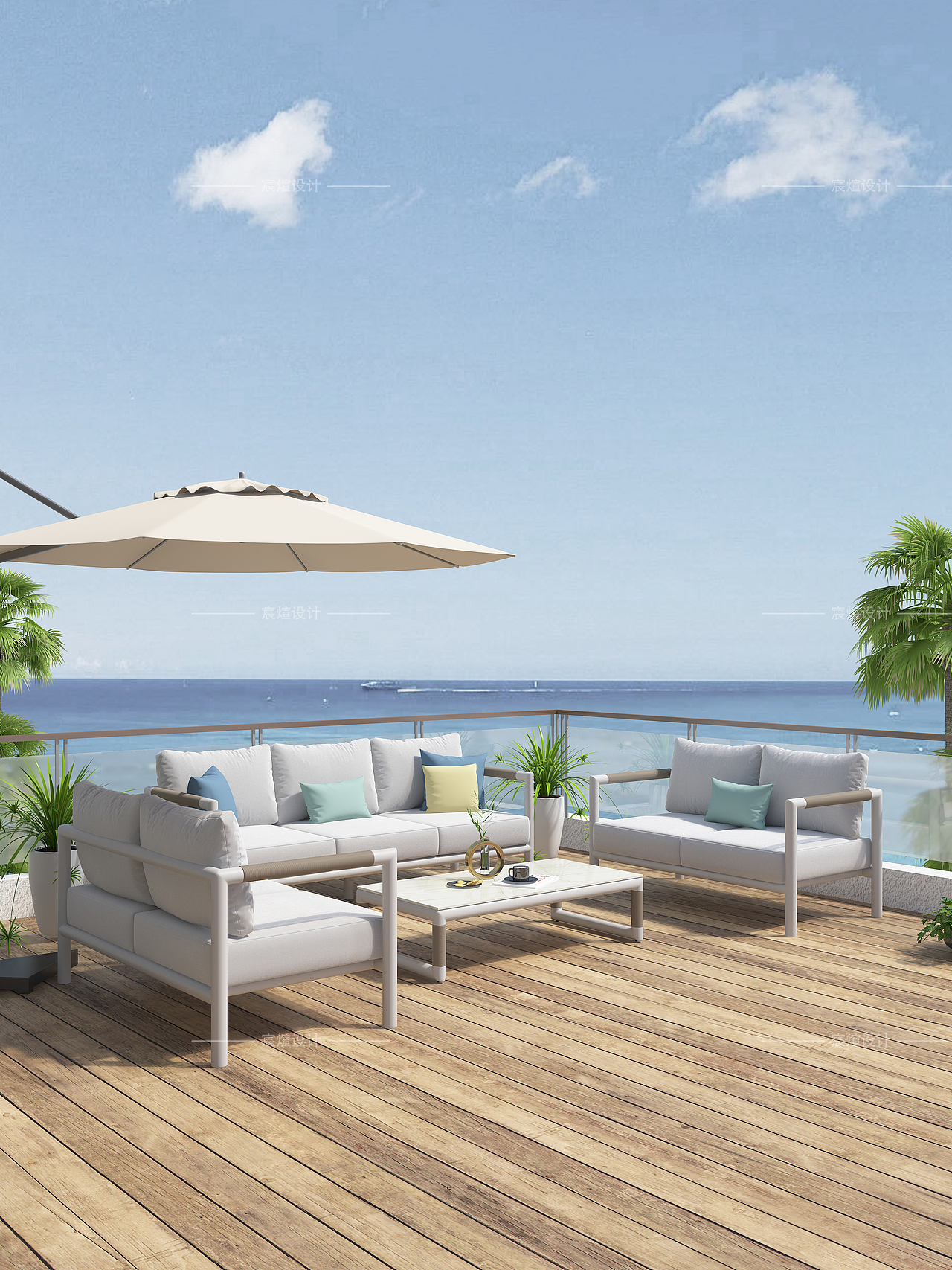 户外家具建模渲染