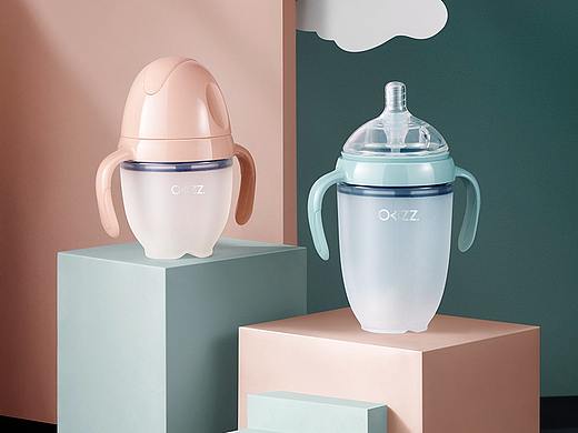 白底悬浮图/场景图/母婴用品，婴儿奶瓶拍摄
