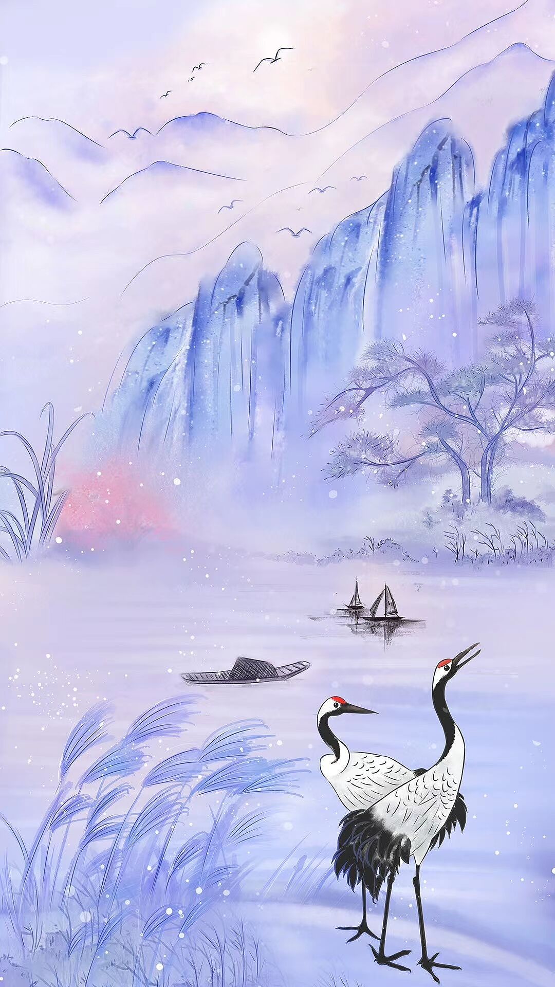 原创古风唯美宫廷中国风商业插画板绘,手机壳插画设计