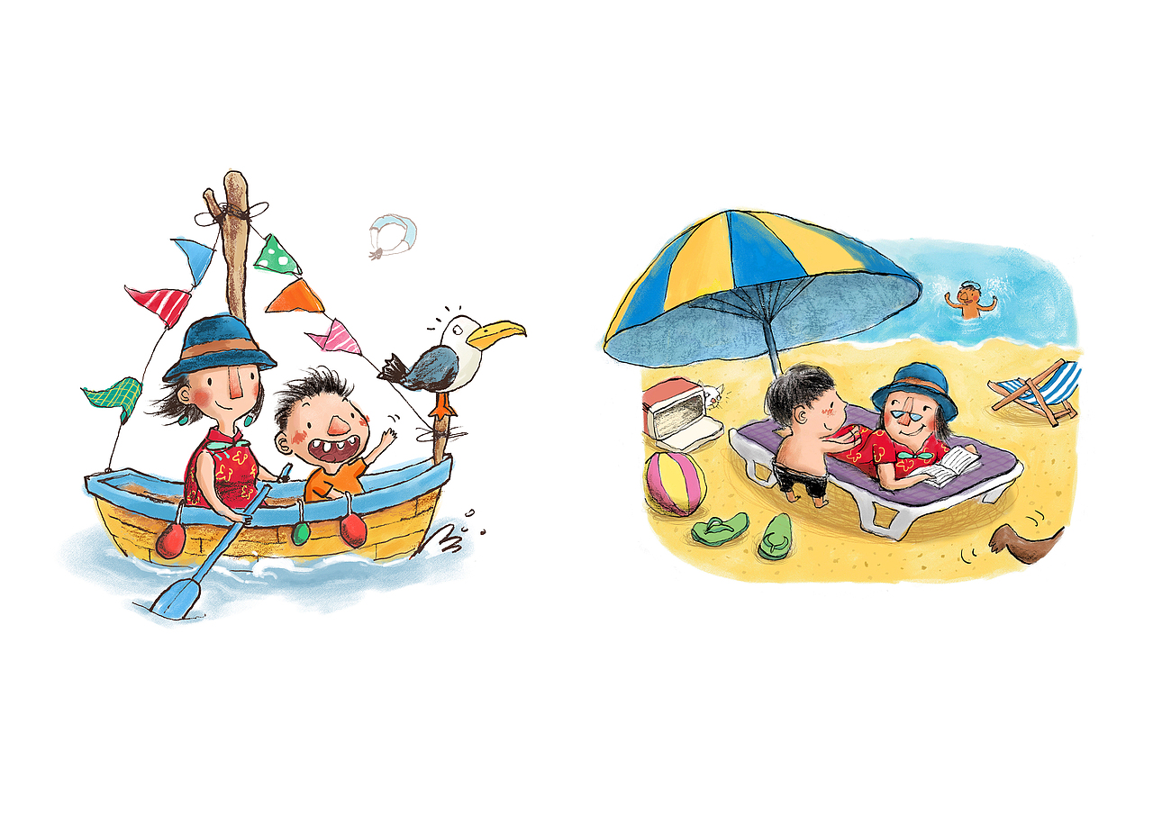 绘本扉页和封底的小插图,希望能够表现出母子间溢于言表的亲情.