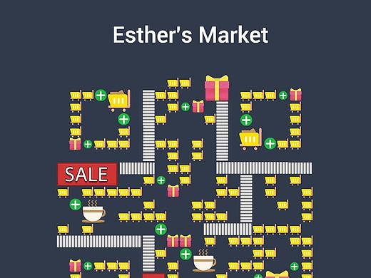 创意二维码设计-Esther's Market（个人主页-ZMjkzMDc3Njg=） - 其他UI - 站酷设计师艾司艾司特原创素材 - 站酷ZCOOL