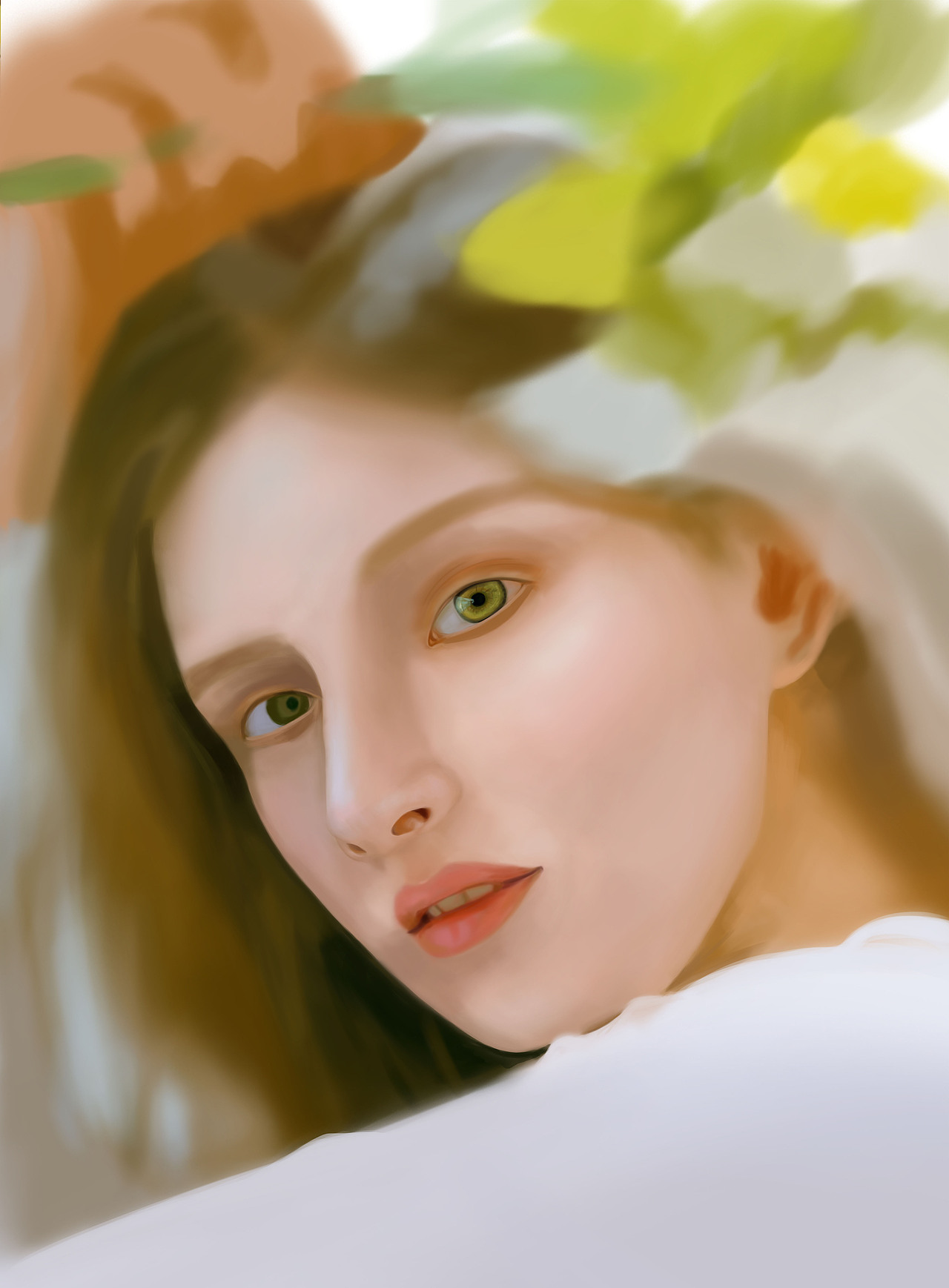 手绘板人像写实插画
