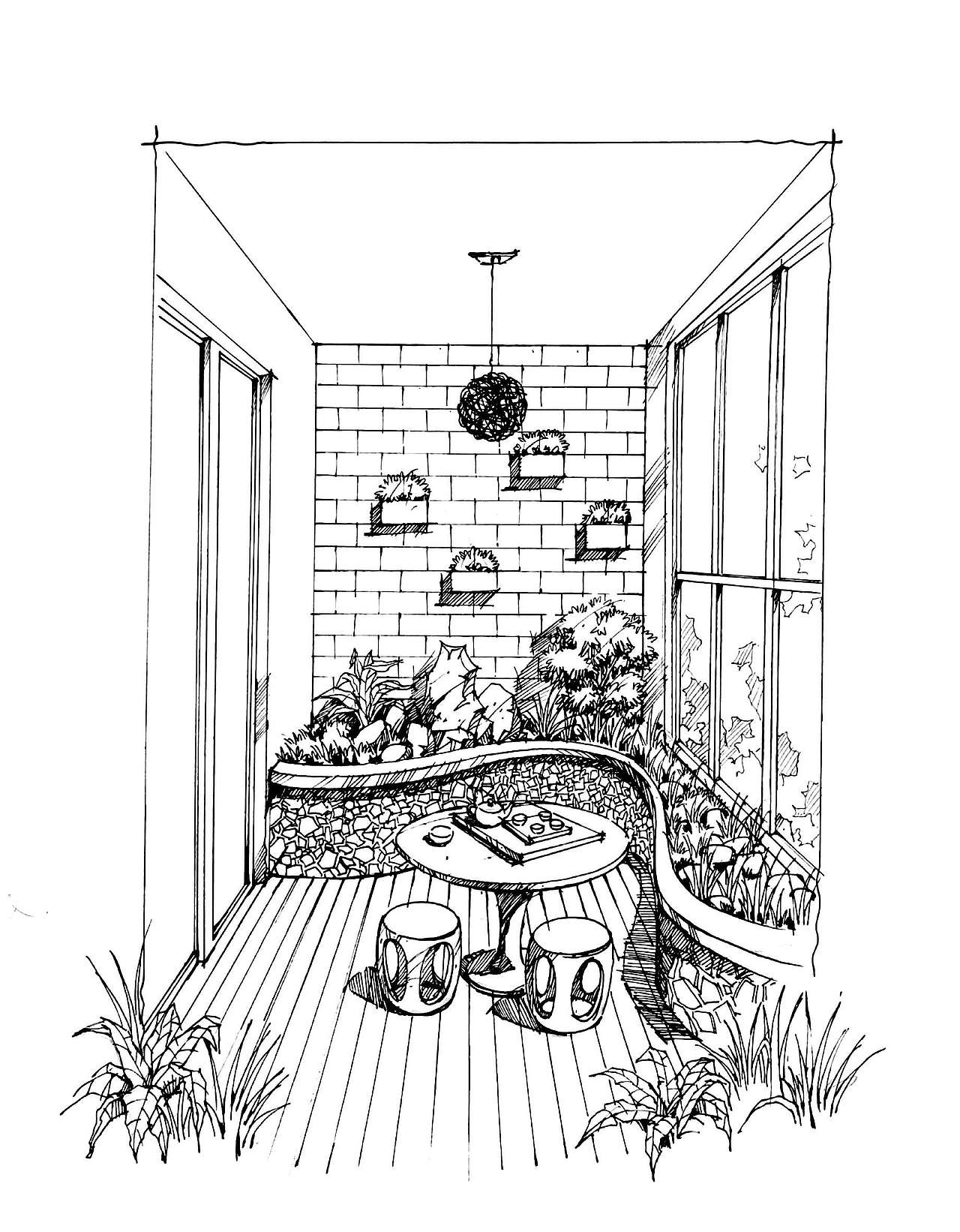 室内手绘效果图（图ZNjUxMjcwODA=） - 家装设计 - 站酷设计师调色板22原创素材 - 站酷ZCOOL