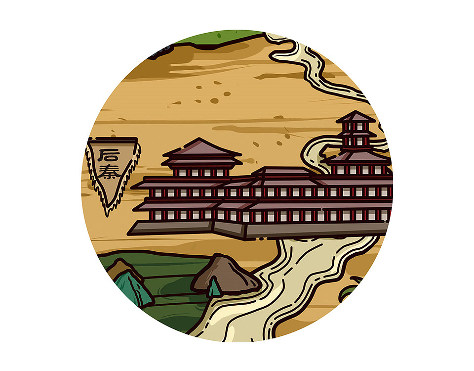 西安文化餐厅插画