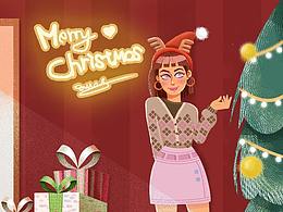 圣誕節(jié)插畫練習(xí)