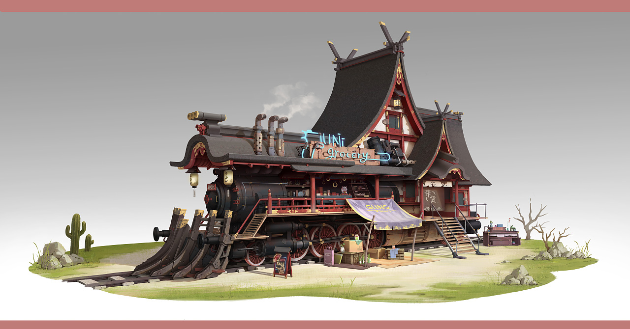 废土风建筑|插画|概念设定|青空如璃 - 原创作品 - 站酷 (zcool)