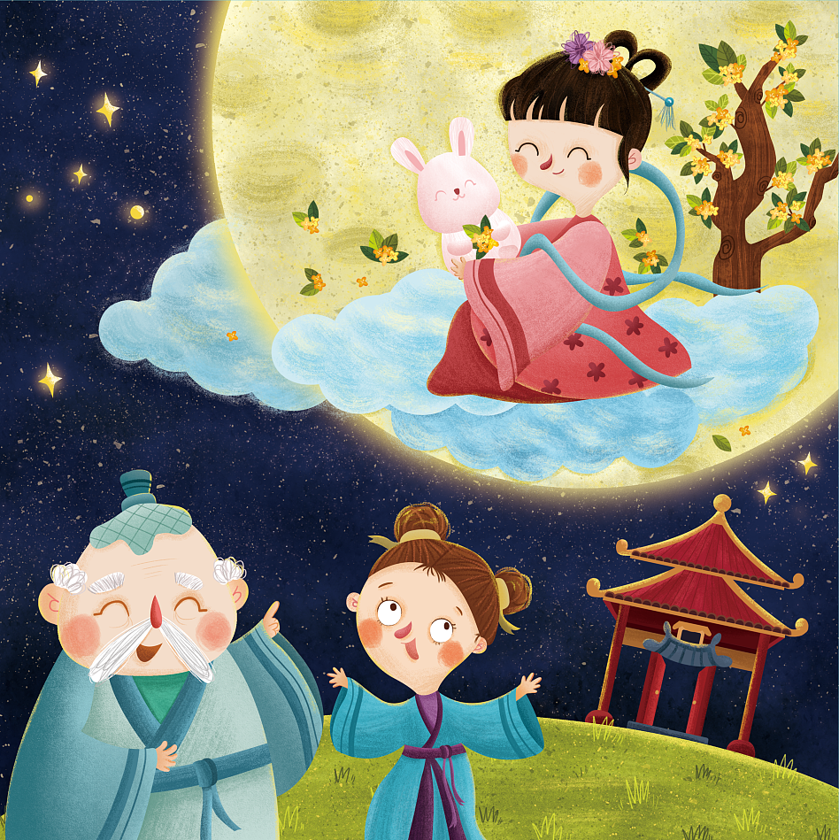 绘本《飞向月球》（图ZMjA3MDg3NjQ4） - 儿童插画 - 站酷设计师抹茶猫MEOW原创素材 - 站酷ZCOOL