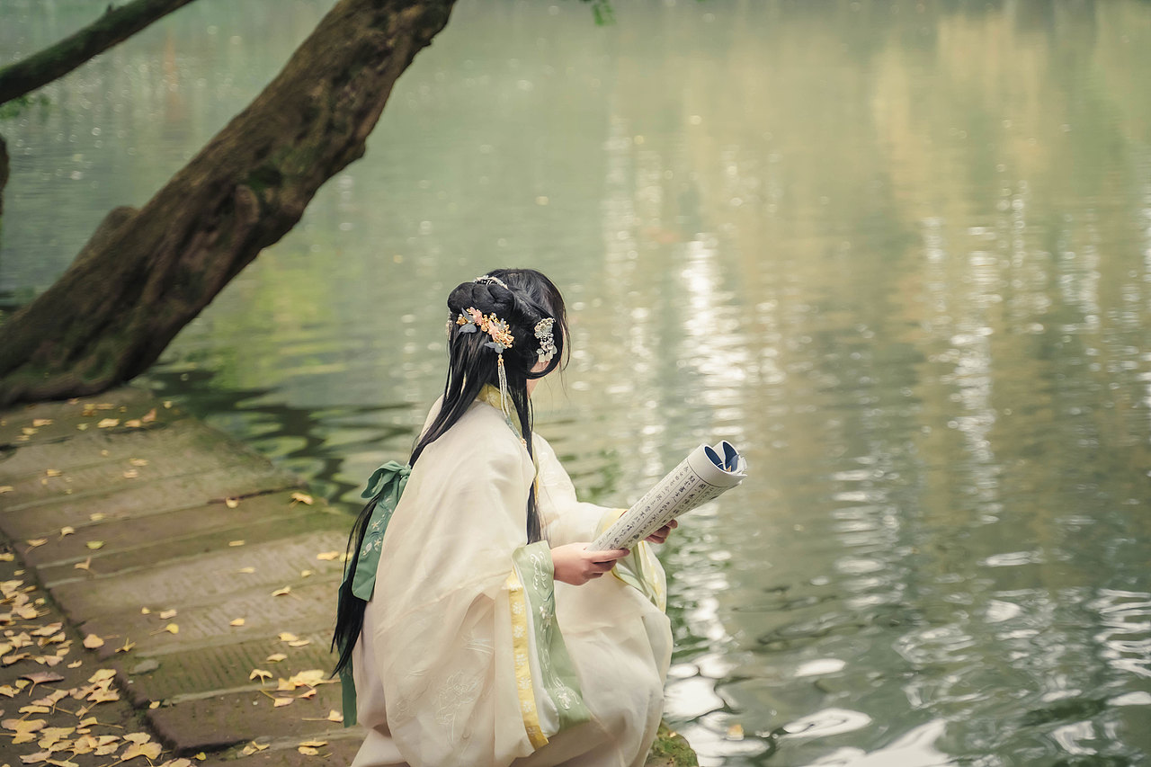 崇州魇画池汉服人像