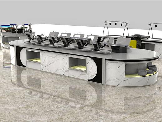 餐厅取餐台动线设计 酒店自助取餐台安装自助餐台