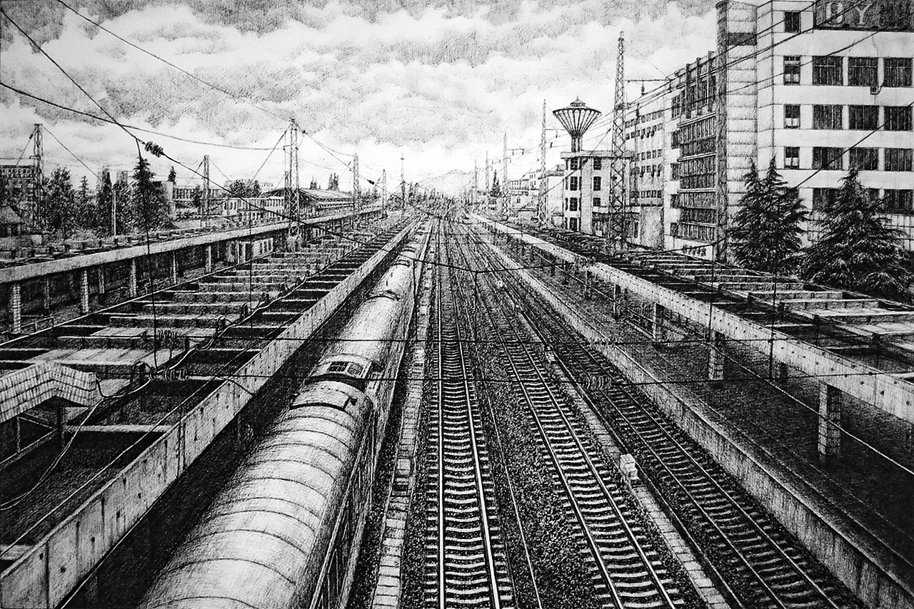 oy钢笔画80小时写实作品轨迹